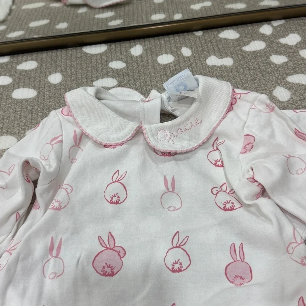 Gracie monogrammed bundle lot baby girl embroidered coverall bubble pima collar